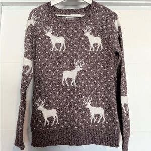 Abercrombie & Fetch Moose Pattern Crewneck Sweater